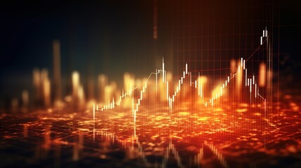 Wall Mural - chart digital transformation abstract technology background. big data and business growth currency s