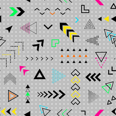 Wall Mural - geometric seamless pattern. repeating abstract geometry background. memphis shape. repeated cool sch