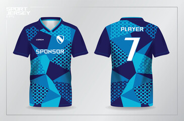 blue abstract pattern for sport jersey, football, soccer, running shirt template