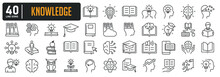 Knowledge Line Icons. Editable Stroke. For Website Marketing Design, Logo, App, Template, Ui, Etc. Vector Illustration.