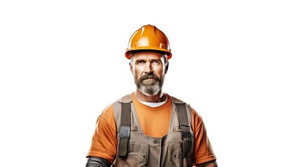 Wall Mural - civil engineer holds a computer tablet while wearing a reflective vest and helmet. isolated against a white background. generative ai