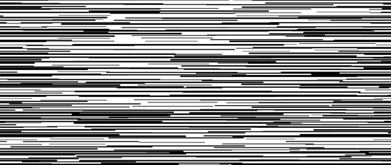Seamless random lines pattern. White tv noise repeating pattern. black and white horizontal irregular lines background pattern. Glitch concept wallpaper. Vector illustration.