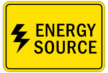 Wall Mural - Multiple power source electrical warning sign and labels energy source