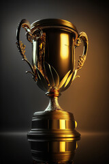 Canvas Print - ai generated Illustration gold trophy