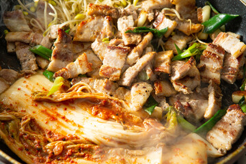 Canvas Print - Grilled pork with kimchi