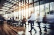 © FACTORY GRAPHICA  - blurred business people walking in office room, rush hour time concept, busy time moment