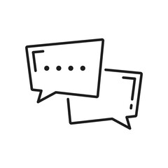 Fototapete - Speak dialogue balloons isolated outline square shape boxes thin line icon. Vector balloon bubble, discussion chatting balloon, comment sign