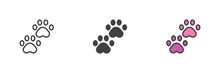 Paw Print Different Style Icon Set