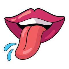 Canvas Print - mouth pop art sexy icon