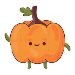 Canvas Print - kawaii pumpkin vegetable cartoon icon