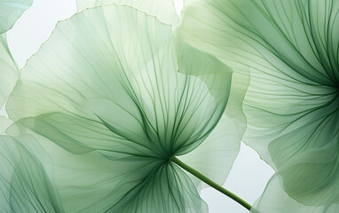 abstract soft fabric green lotus leaves background