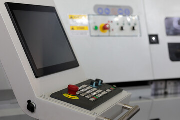 Canvas Print - CNC control console of modern industrial equipment