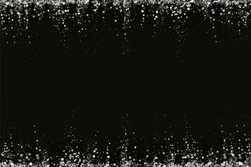 Wall Mural - Abstract festive background, silver sparkles on a black background.