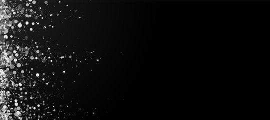 Wall Mural - black background with silver glitter. silver particles sparkle.
