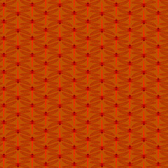 Wall Mural - Seamless pattern with dragonflies in Art Deco style. Orange background.