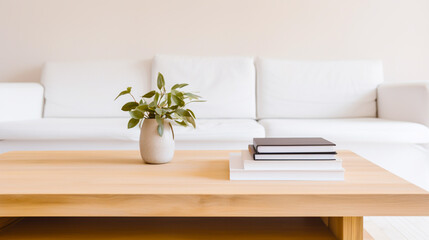 Wall Mural - A close-up of a minimalist living room coffee table book, with a hardcover and simple design.