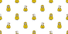 Duck Seamless Pattern Raincoat Waterproof Rubber Duck Shower Bathroom Toy Chicken Bird Vector Pet Wrapping Paper Scarf Isolated Doodle Cartoon Animal Farm Tile Wallpaper Repeat Background Illustration