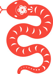 Wall Mural - Red snake - Chinese zodiac symbol