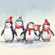 © PieBase - Christmas card design - penguins