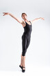 © danmorgan12 - Professional Caucasian Male Ballet Dancer Flexible Athletic Man Posing in Black Tights in Ballanced Dance Pose With Hands Aligned in Line