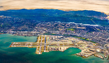 Aerial View Of San Francisco International Airport In California, United States