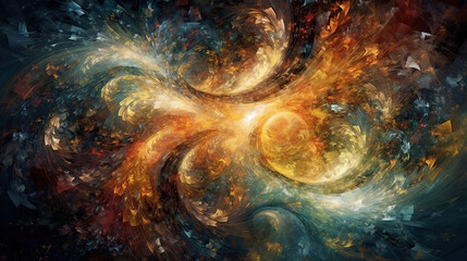 Abstract swirls of cosmic energy