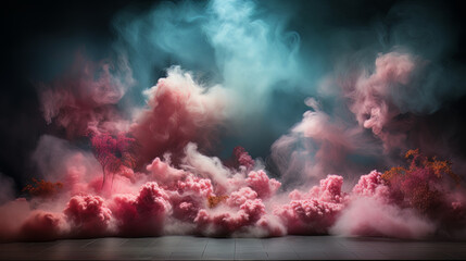 Wall Mural - pink and white clouds