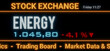 © Westlight - Energy index. Stock market data, energy stocks price information and percentage changes on a screen. Stock exchange, business, sector index and trading concept. 3D illustration