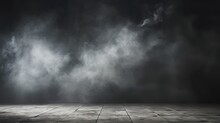 Texture dark concrete floor with mist or fog, AI generative