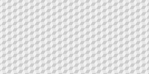 Wall Mural - Seamless geometric pattern abstract background. abstract cubes geometric white and gray color hexagon technology background. digital cube honeycomb Front view of white texture for background.