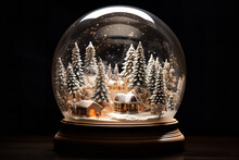 A Whimsical World, Captured Within A Globe, Where Snow Swirls And Dreams Of Winter Come Alive