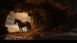 Horse sitting cave kenya mount elgon animal photography image Ai generated art