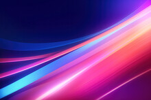 Vibrant Abstract Background: Neon Rays, Glowing Lines In Pink, Yellow, Blue. Creative Wallpaper.