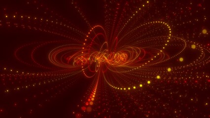 Wall Mural - abstract round source of particles in a force field. colored particles flying out with a swirl.