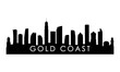 Gold Coast skyline silhouette. Black Gold Coast city design isolated on white background.