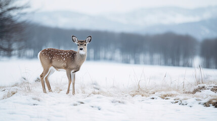 deer in the snow