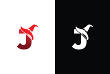 Halloween Letter J Logo Design. Halloween Letter J Logo Or Icon Template Design.