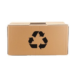 Wall Mural -  Cardboard box with recycling symbol