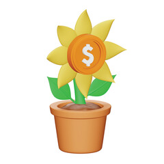 Sticker - Investment plant 3d rendering isometric icon.