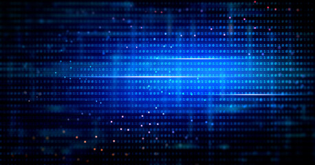 Abstract background of Cyberspace with binary code and software developer.