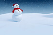© FutureStock - Christmas card with snowman. Winter holidays cartoon isolated cute funny snowman design card. Snow holiday season xmas card