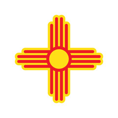 Native Americans sun Zia symbol. Isolated vector icon