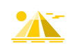 Yellow triangle egypt ancient pyramids of giza egyptian pharaoh tomb flat vector icon design