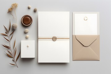 Wall Mural - White invitation card mockup