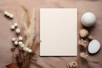 Wall Mural - White invitation card mockup