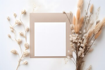 Wall Mural - White invitation card mockup