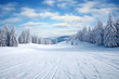 Leinwandbild Motiv Winter Wonderland: Skiing Journey