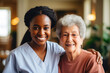 © AIproduction - Healthcare in Action: Nurse Comforting Elderly Woman