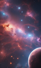Wall Mural - nebula, stars, some explosions ,sky lights patterns and planets in the galaxy space background. it's