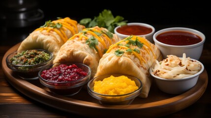 Poster - baked potato with meat and vegetables